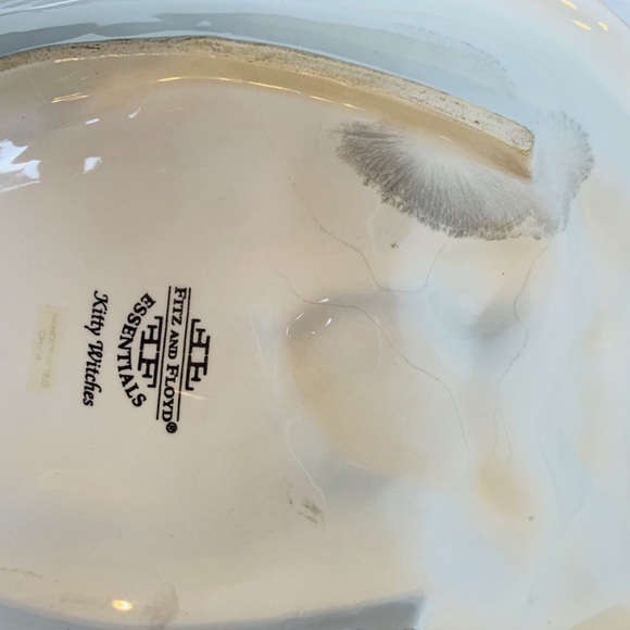 Fitz and Floyd Kitty Witches Ceramic Candy Dish 10" Creepy Crawlies NO BOX Cat - Picture 14 of 16